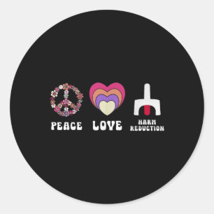 Adesivo Floral Peace Love Harm Redução de Sobredosagem Awa