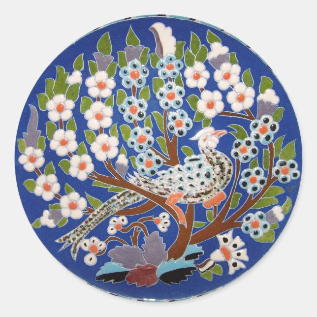 Adesivo Floral Peacock Azulejo Art (Frente)