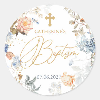 Adesivo Floral Pêssego Blush Blue Cross Baptism