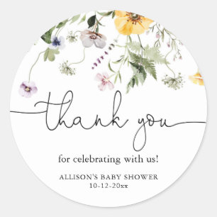 Adesivo Floral primavera de flores silvestres lavanda roxo