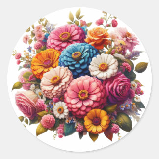 Adesivo Floral/Primavera Zinnia/Rosa