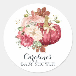 Adesivo Floral Pumpkin Blush Marsala Chá de fraldas