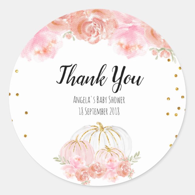Adesivo Floral Pumpkin Obrigado Sticker (Frente)