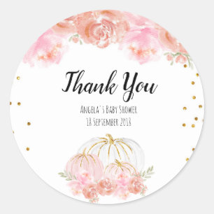 Adesivo Floral Pumpkin Obrigado Sticker