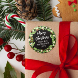 Adesivo Floral Red Berry Greenery Wreath Feliz Natal