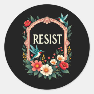 Adesivo Floral Resist Trump Funny Anti-trump 2025