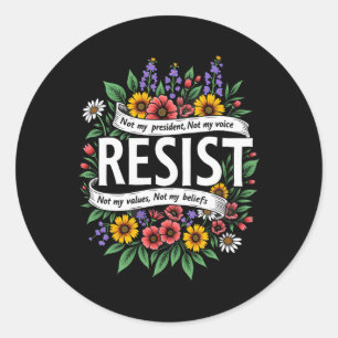 Adesivo Floral Resist Trump Não Meu Presidente