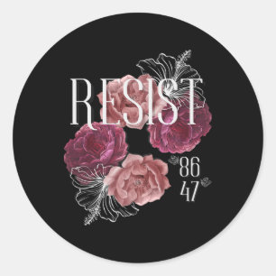 Adesivo Floral Resiste Não Meu Presidente 86 47 Anti-Trump