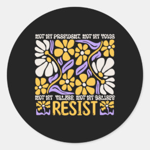 Adesivo Floral Resiste Não Meu Presidente Anti-Trump Boho 