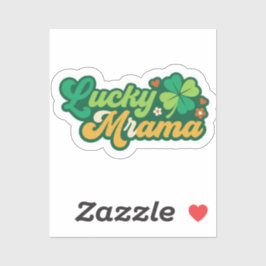 Adesivo Floral Retro Groovy Lucky Mama Clover Anos