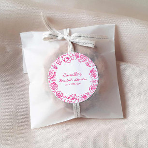 Adesivo Floral Rosa Desenhado à Mão
