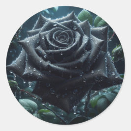 Adesivo Floral Rosa preto