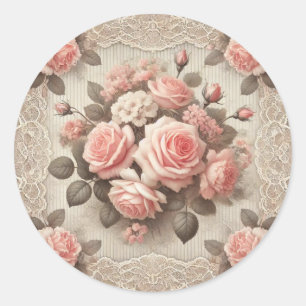 Adesivo Floral Rosa Vintage Shabby Chic