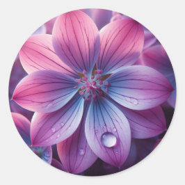 Adesivo Floral Roxo e Flor Lilar Rosa