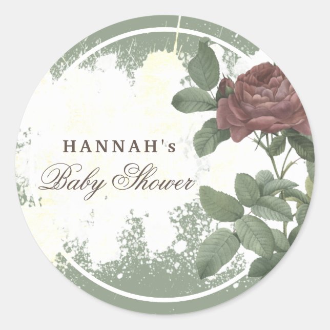 Adesivo Floral Rústico Burgundy Marsala Moderno Minimalist (Frente)