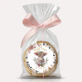 Adesivo Floral Santa Vaca Primeiro Aniversário Favor Stick