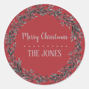 Adesivo Floral Santa Wreath   Natal personalizado