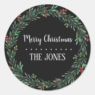 Adesivo Floral Santa Wreath   Natal personalizado