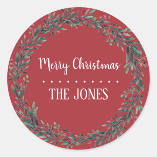 Adesivo Floral Santa Wreath Natal personalizado