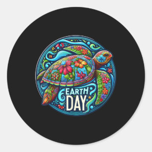 Adesivo Floral Sea Turtle Earth Day Planet Art Animal Love