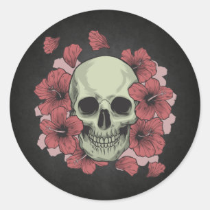 Adesivo Floral Skull Dia de los Muertos   Vinheta