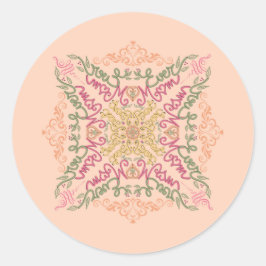 Adesivo Floral Soft pêssego caleidoscópico Script Melhor M