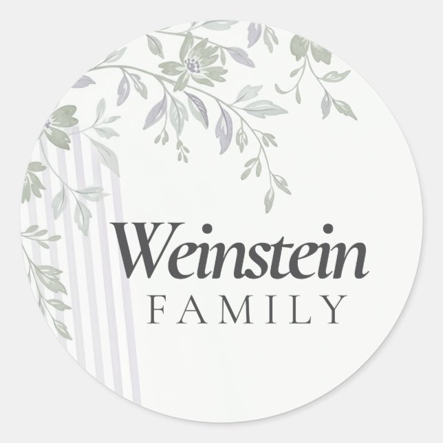 Adesivo Floral Stripe Leaf Purim Sticker (Frente)