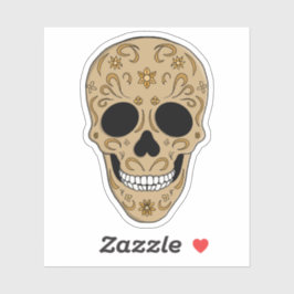 Adesivo Floral Sugar Skull Dia de los Muertos