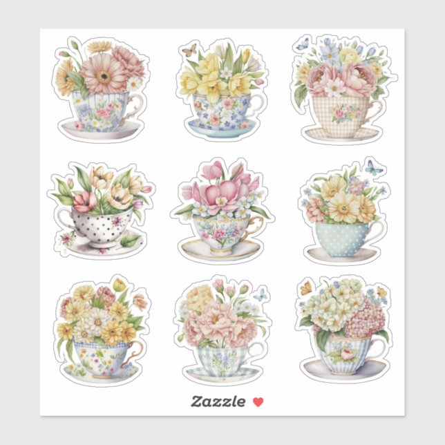Adesivo Floral Teacup (Folha)