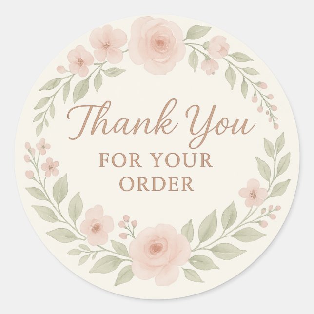 Adesivo Floral Thank You Label (Frente)