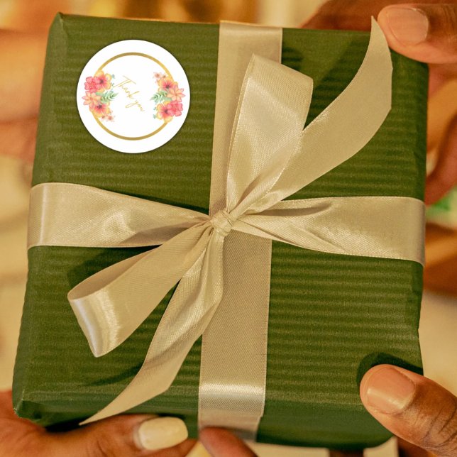 Adesivo Floral Thank You Stickers (Criador carregado)