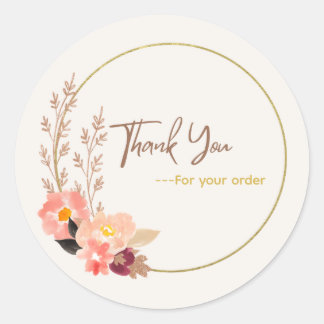 Adesivo Floral 'Thank you' stickers 