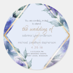 Adesivo Floral Translúcido Violeta Azul