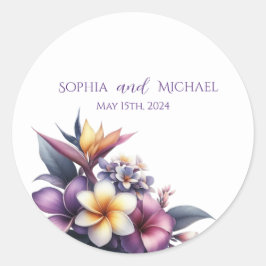 Adesivo Floral Tropical - Vinhetas de Casamento