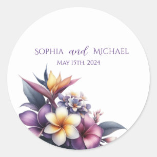 Adesivo Floral Tropical - Vinhetas de Casamento