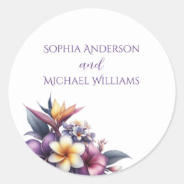 Adesivo Floral Tropical - Vinhetas de Casamento