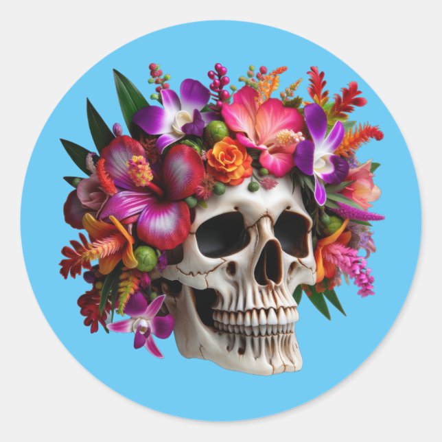 Adesivo Floral Updo Skull (Frente)
