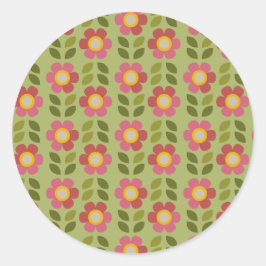 Adesivo Floral Verde e Rosa - Bloom & Stick