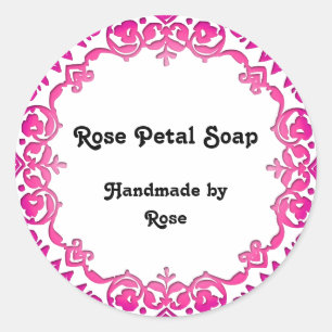 Adesivo Floral Vintage Art Handmade Soap Labs Rosa
