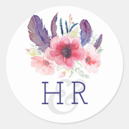 Adesivo Floral Vintage Boho Watercolor Wedding