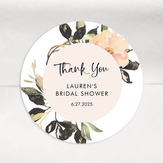 Adesivo Floral Vintage | Chuveiro de Noiva Elegante (Elegant, vintage floral bridal shower stickers)