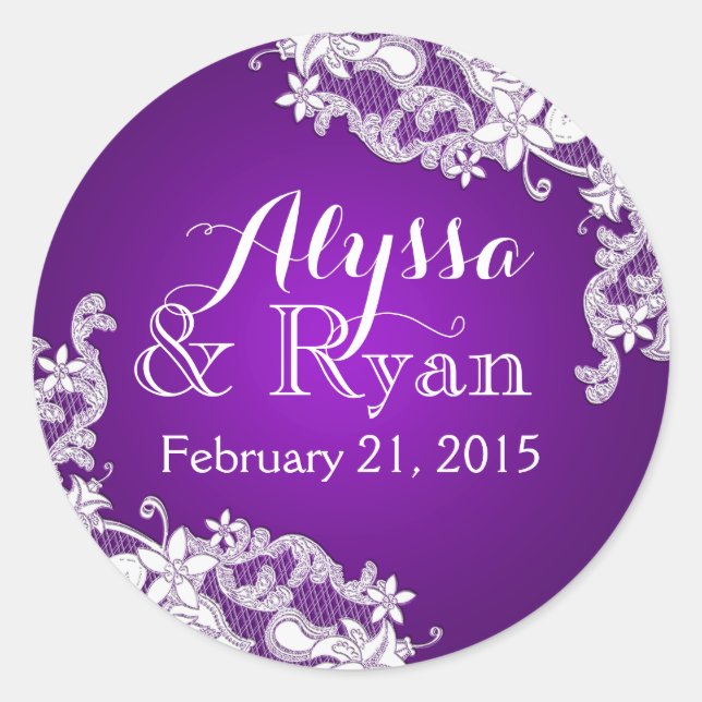 Adesivo Floral Vintage Lace Purple (Frente)