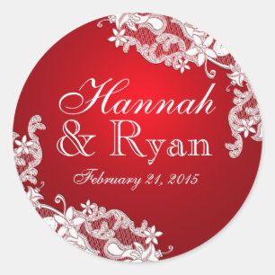 Adesivo Floral Vintage Lace Red