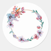 Floral Watercolor Art Wreath Artesanato