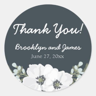 Adesivo Floral Weding Favor Stickers Round