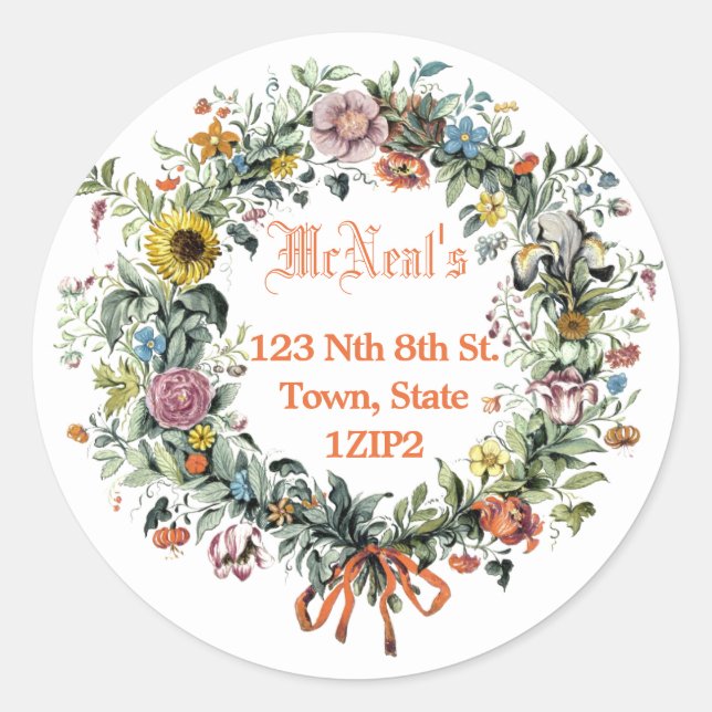 Adesivo Floral Wreath Address (Frente)