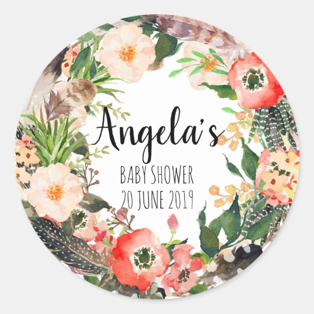 Adesivo Floral Wreath Botânica Obrigado Sticker (Frente)