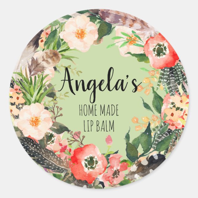 Adesivo Floral Wreath Botanical Home made Sticker (Frente)