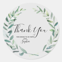 Floral Wreath Branch Botânico Obrigado Sticker