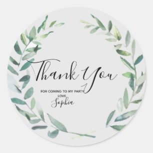 Adesivo Floral Wreath Branch Botânico Obrigado Sticker